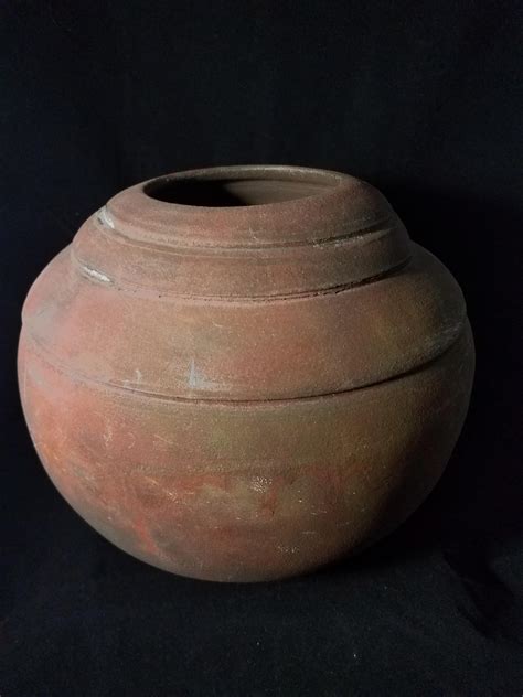 Unglazed pottery clay pot signed "GROSS" | Antiques Board