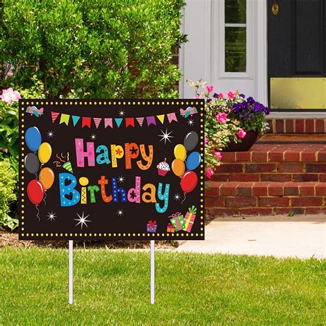 chiazllta Happy Birthday Party Yard Sign Colorful India | Ubuy