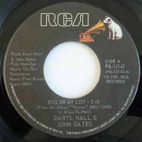 Daryl Hall & John Oates - Kiss On My List (1980, Vinyl) | Discogs