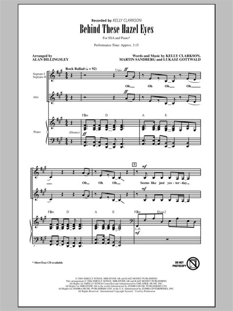 Behind These Hazel Eyes | Sheet Music Direct