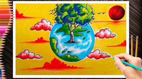 world Earth day poster making. world Earth day drawing. save earth save trees poster making ...