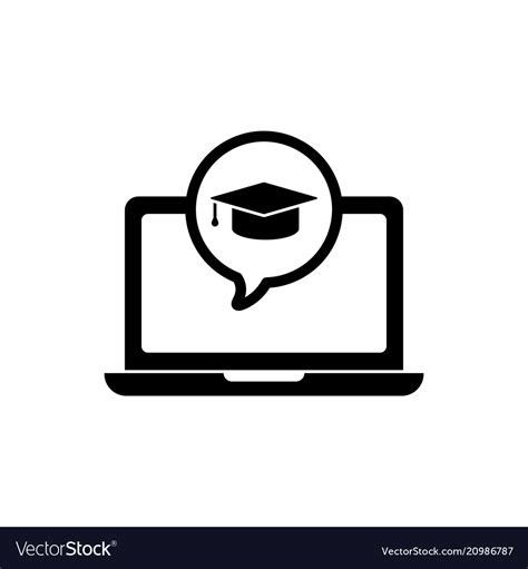 E-learning icon simple distance education symbol Vector Image