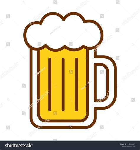 Vector Cartoon Beer Glass Icon Isolated Stock Vector (Royalty Free ...