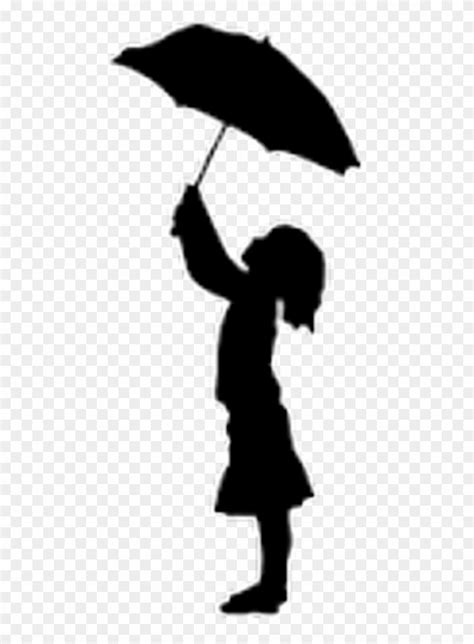 Silhouette Girl Holding Umbrella Clipart (#3529785) - PinClipart