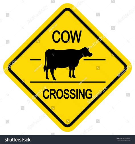 Silhouetted Cattle Crossing Sign Stock Vector (Royalty Free) 332934584 | Shutterstock