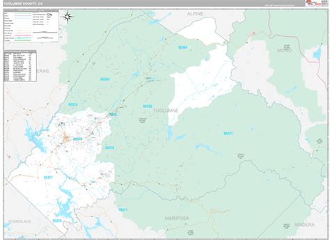 Tuolumne County, CA Wall Map Premium Style by MarketMAPS - MapSales