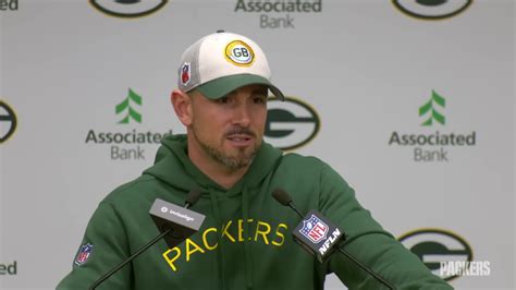 Head Coach Matt LaFleur at the podium | Green Bay Packers