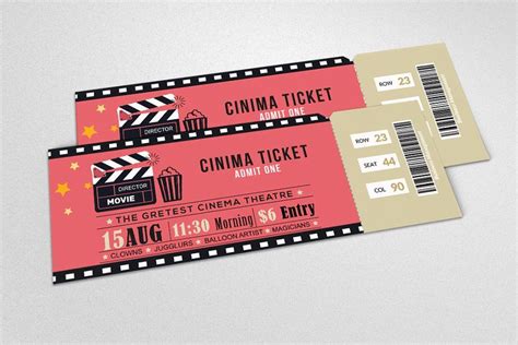 Cinema ticket print templates – Artofit