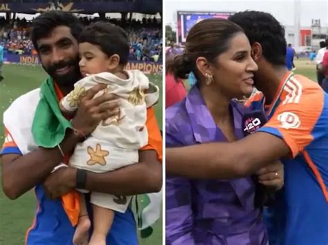 T20 World Cup 2024: WATCH- Jasprit Bumrah gives son Angad his medal, hugs wife Sanjana Ganesan ...