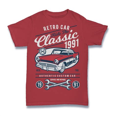 Retro Classic Car vector t-shirt design - Buy t-shirt designs