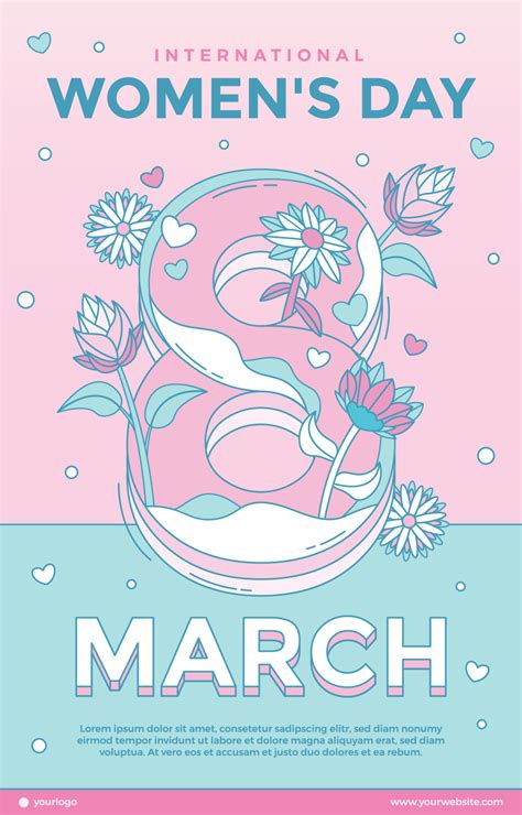 International Women's Day 8 March Poster 5126493 Vector Art at Vecteezy