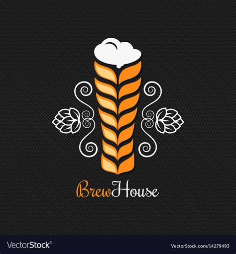 Beer glass logo design background Royalty Free Vector Image