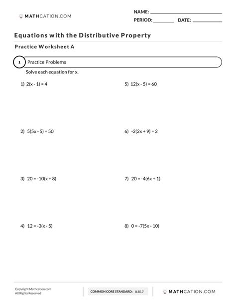 Distributive Property With Variables Worksheet – Zip Worksheet