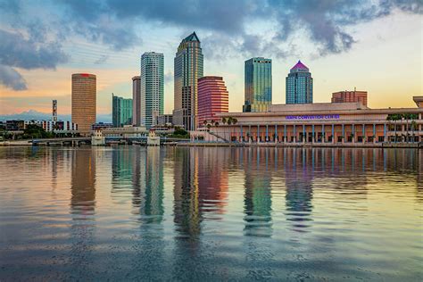 Tampa Bay Skyline First Morning Light Photograph by Gregory Ballos - Fine Art America