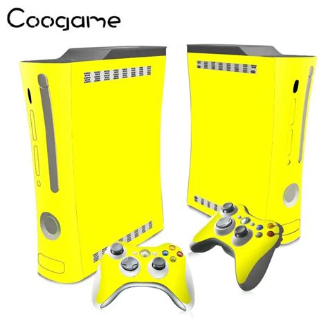 3 Styles Pure Color Skins For Xbox 360 Fat Console Monochrome Sticker ...