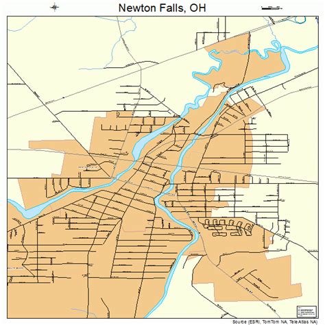 Newton Falls Ohio Street Map 3955650