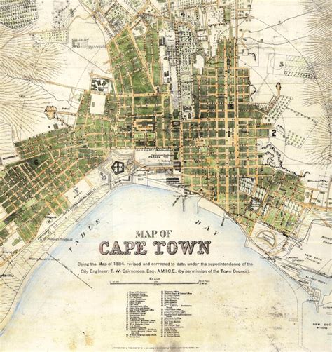 Cape Town Map Vintage South African Atlas Poster 1884 - Etsy