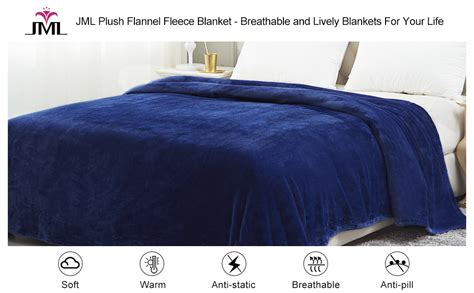 Amazon.com: JML Fleece Blanket, Plush Blankets Queen Size(90"x90") - Anti-Static, Super Soft ...