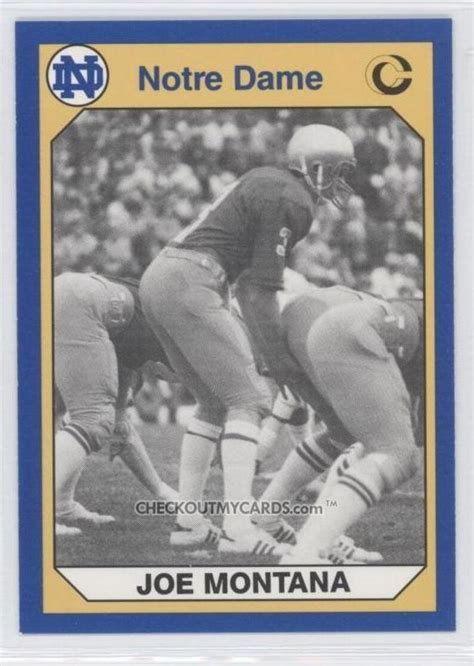 1990 Notre Dame JOE MONTANA College Card No 170 Hall of Fame - Etsy