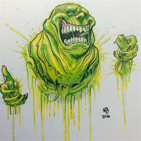 Nick Bradshaw on Instagram: “#slimer #ghostbusters #ghost #idw #idwcomics #art #drawing # ...