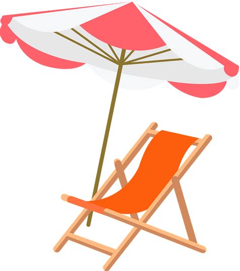 Beach chair and umbrella clipart. Free download transparent .PNG | Creazilla