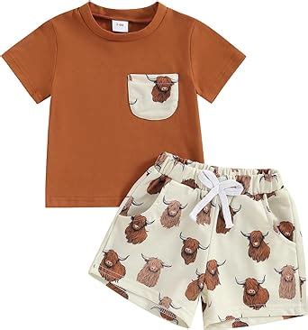 Amazon.com: Frietlebird Western Baby Boy Summer Clothes Short Sleeve T ...