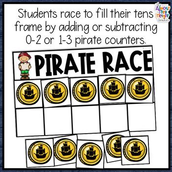 Pirate Addition & Subtraction to 10 - a 10's frame game by Almost Their Height