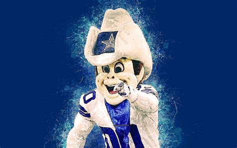 Download wallpapers Rowdy, official mascot, Dallas Cowboys, 4k, art, NFL, USA, grunge art ...