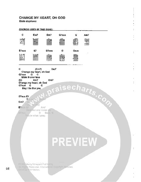 Change My Heart Oh God Chords PDF (Vineyard Worship) - PraiseCharts