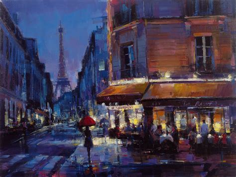 paris in the rain painting - Google Search