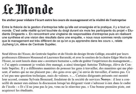 Article Le Monde | norsys