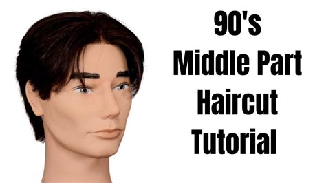 How to Cut a Middle Part Curtains 90's Haircut Tutorial - TheSalonGuy ...