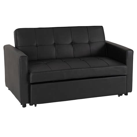 Astoria Black Faux Leather Sofa Bed | Home Furniture | Sofa Beds