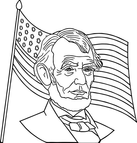 Abe Lincoln Top Hat Coloring Page Coloring Pages