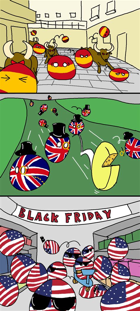 "Dangerous Traditions" (Spain, UK, USA) by ch00f #polandball #countryball #flagball