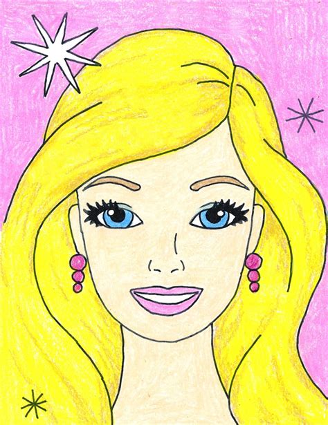 Simple Learn how to Draw Barbie Tutorial and Barbie Coloring Web page - Artshow24