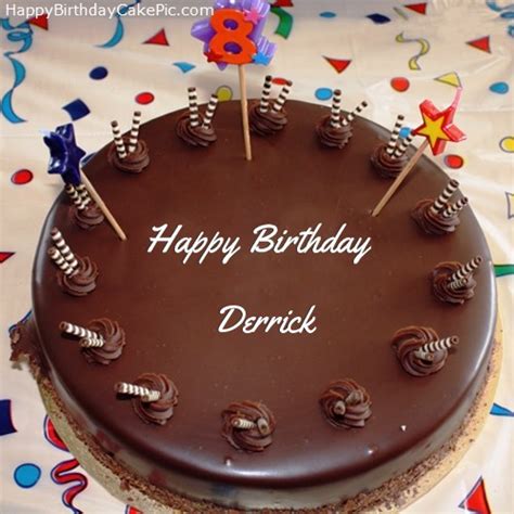 8th Chocolate Happy Birthday Cake For Derrick