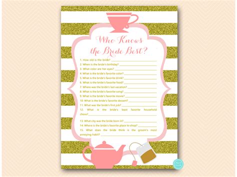 Tea Party Bridal Shower Games – Printabell • Express