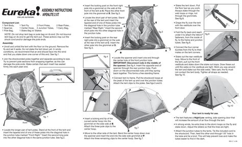 ASSEMBLY INSTRUCTIONS APENLITE 2 XT - Eureka Tent