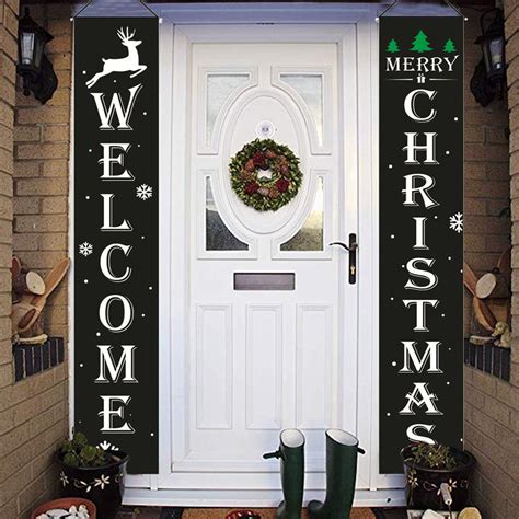 Merry Christmas Banner Outdoor Indoor Decorations Welcome Christmas ...