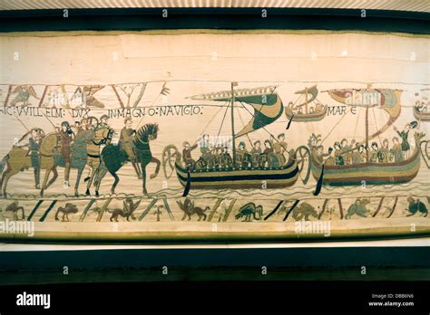 France Normandy, Bayeux, Tapestry panel 38, "Duke William with a great ...