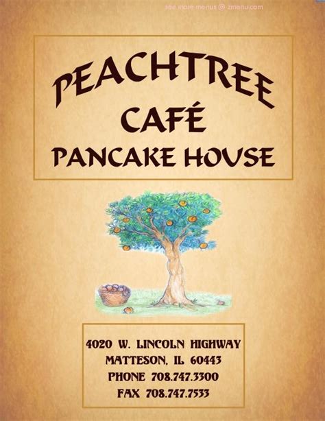 Online Menu of Peachtree Cafe Pancake House Restaurant, Matteson ...