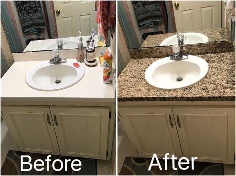 Faux Granite Painted Countertops, before & After | Painting countertops ...