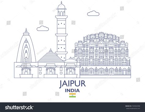 Jaipur Linear City Skyline India Stock Vector (Royalty Free) 704504398 ...