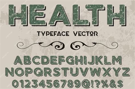 Premium Vector | Typography shadow effect label design health