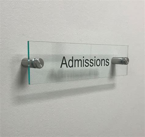 Admissions Office Clear Acrylic Signs - Napnameplates.com