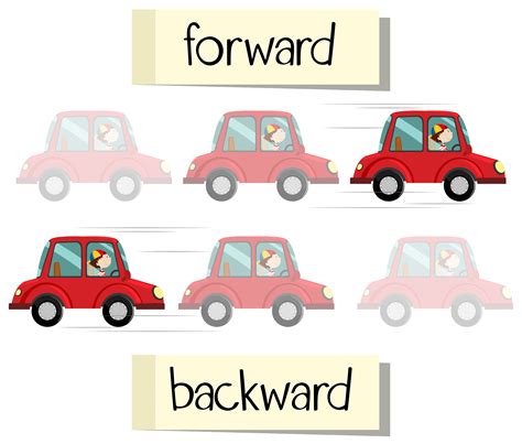 Opposite wordcard for forward and backward 455137 Vector Art at Vecteezy