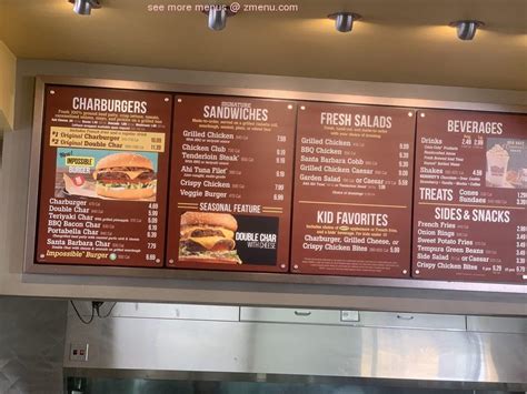 Menu at The Habit Burger Grill restaurant, San Diego, Genesee Ave