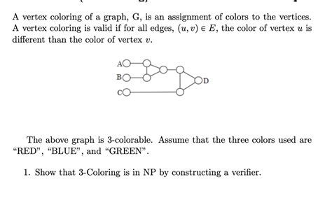 Solved A vertex coloring of a graph, G, is an assignment of | Chegg.com