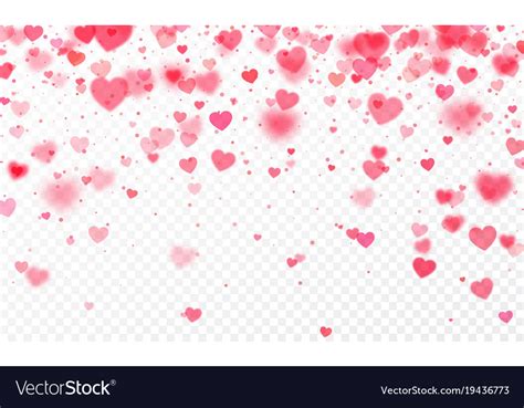 Heart confetti falling on transparent background Vector Image